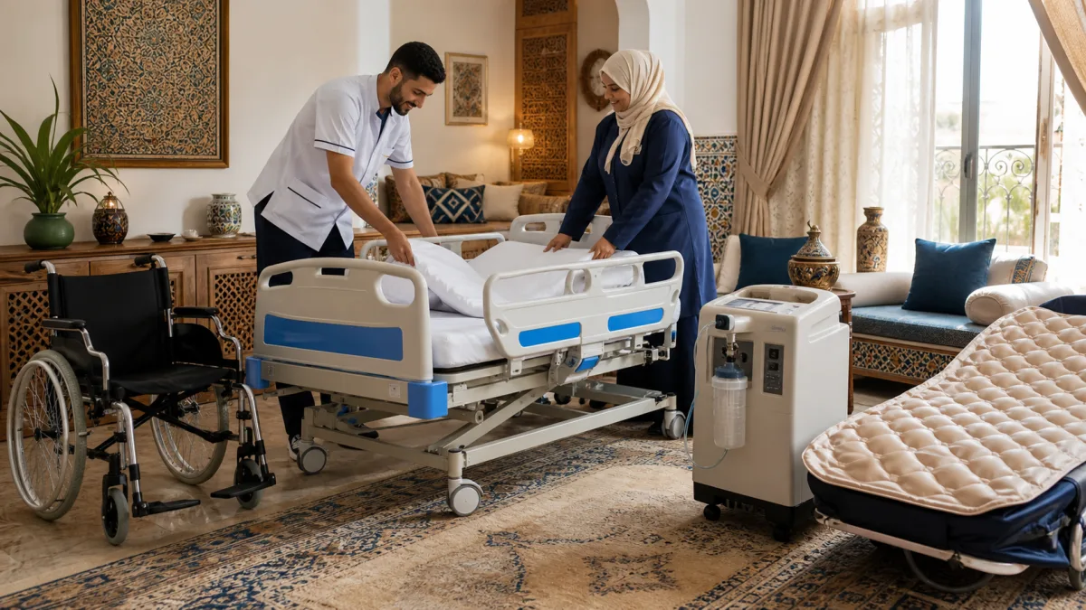 Matériel médical installé dans un domicile marocain