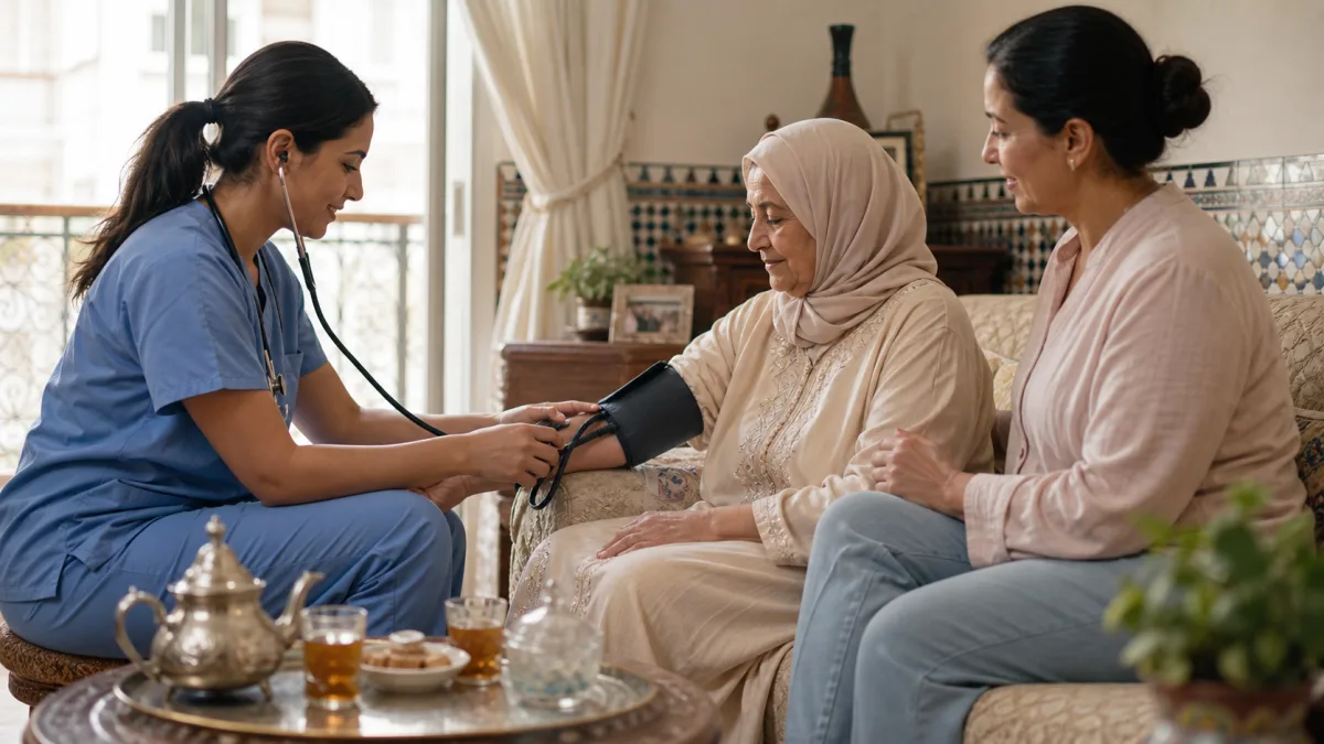 Soins infirmiers à domicile pour une famille marocaine